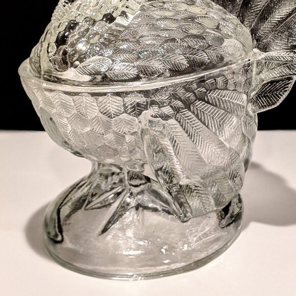 L.E. Smith Turkey Covered Dish - Clear Glass - Picture 3 of 10